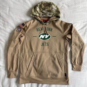 New York Jets Military Appreciation On-Field Nike Dri Fit Hoodie Sweatshirt